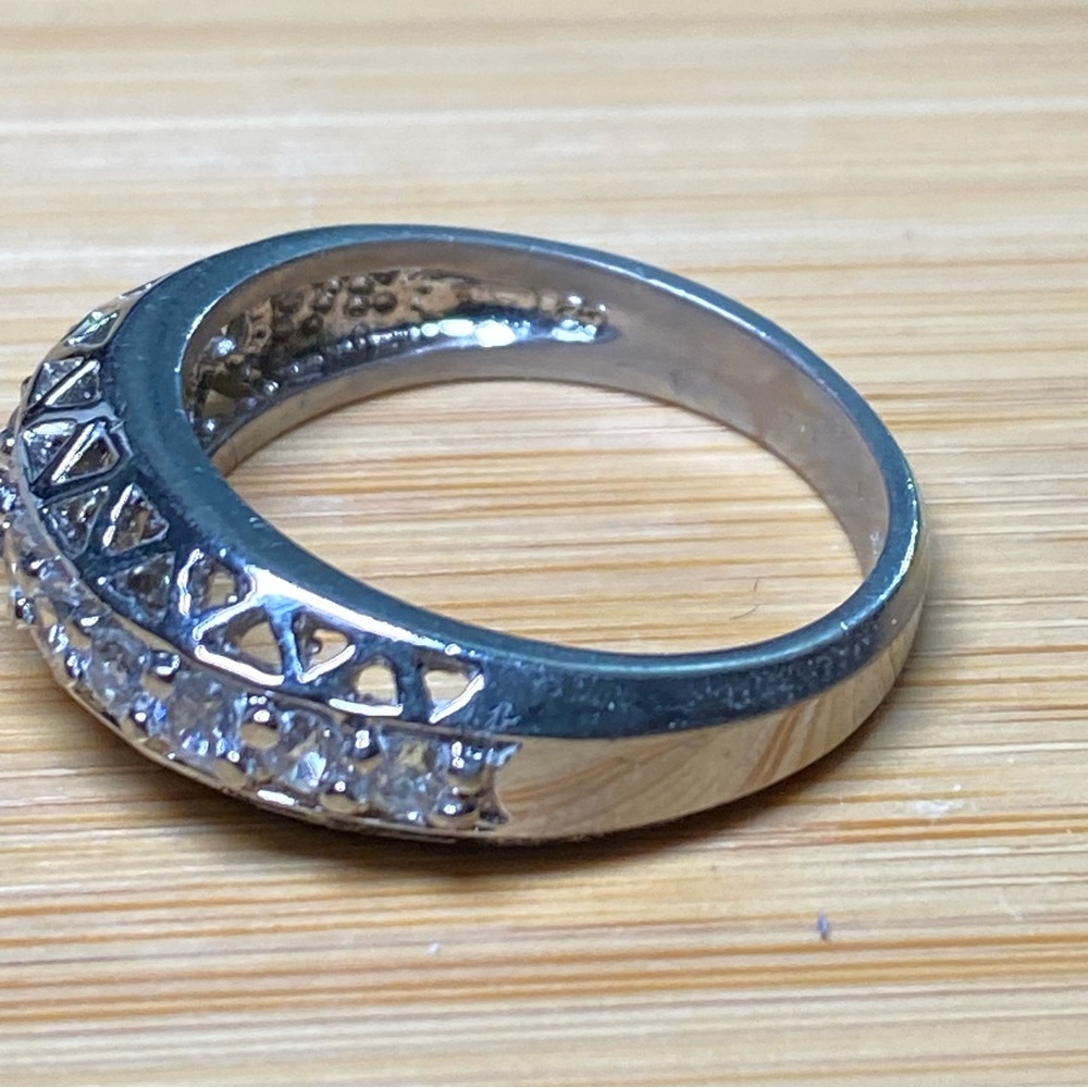 Women's Geometric Cut Sterling Silver CZ Ring 10 - Picture 7 of 16